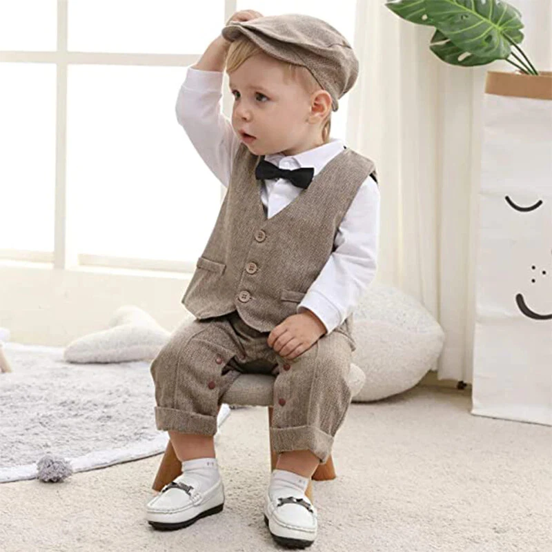 Conjunto mono de Formal para niño recién nacido sombrero chaleco | eBay