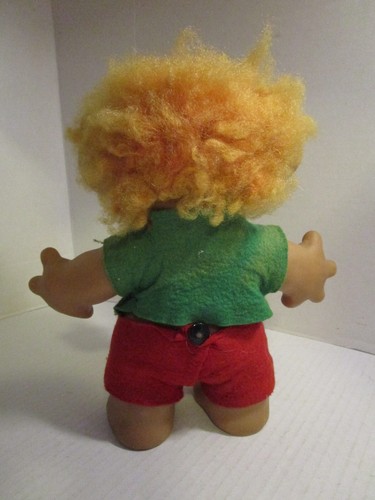 Thomas DAM Troll 1961 Amber Eyes 8" Tall in Felt Clothes #190918 Made in Denmark - Picture 5 of 8