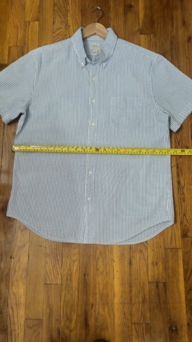 J. Camisa para hombre Crew blanca-azul a rayas informal con cuello abotonado grande como nueva - Imagen 15 de 21