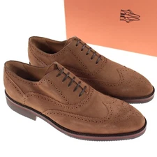 Di Bianco NWB Wingtip Oxford Dress Shoes Size 9.5 In Solid Tan Suede