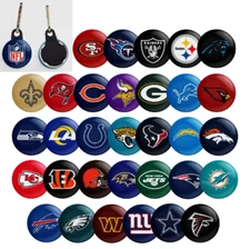 NFL Logo Zipper Pull -CHOOSE TEAM, 1"-Keychain- Gift Backpack-Jacket-Travel Case