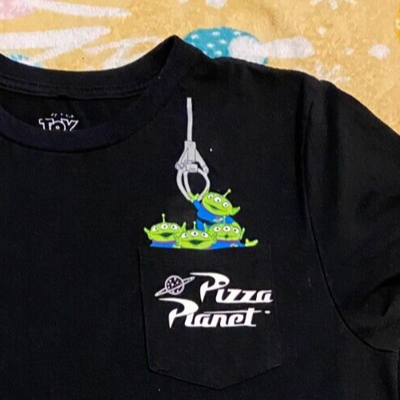 Toy Story Pizza Planet shirt size Small S RARE Pocket Disney Pixar 