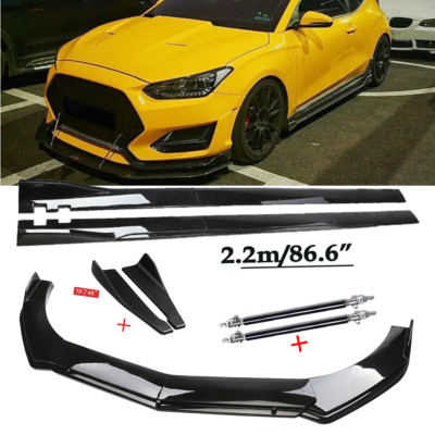 Front Bumper Lip Spoiler Chin Splitter For Hyundai Veloster N 2019-2022 Gloss B