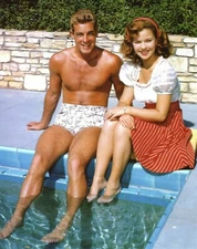 Shirley Temple And Guy Madison On The Pool 8x10 Picture Celebrity Print