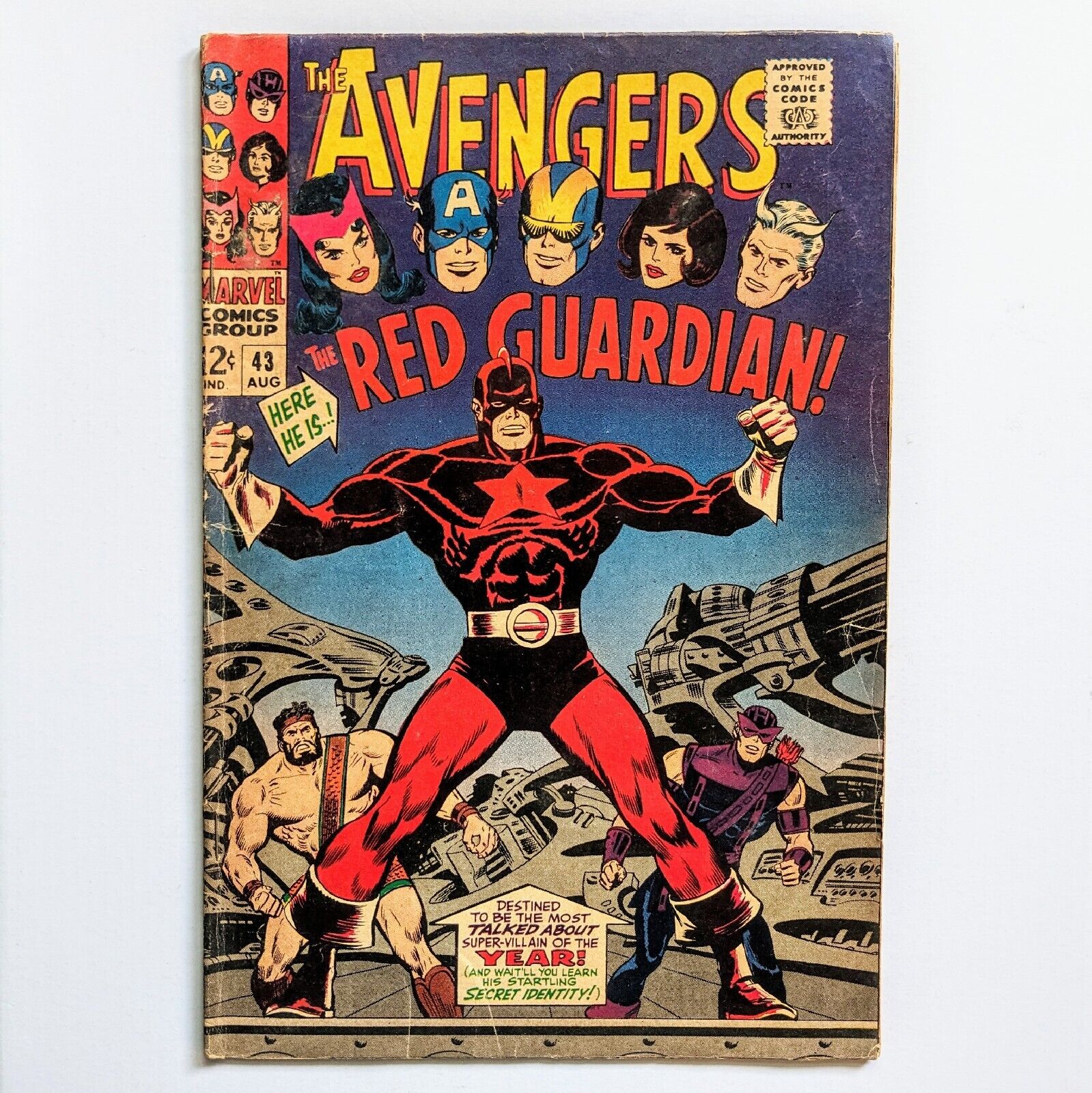 AVENGERS #43 - 1ST RED GUARDIAN / 1967 SILVER AGE / MARVEL COMIC 🔥