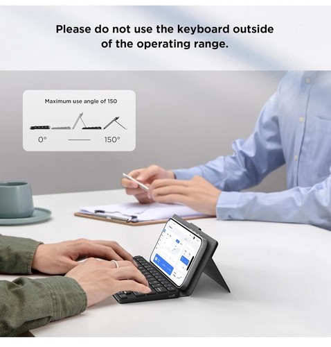 Pocket Bluetooth Keyboard for iPad iPhone Samsung Ultra Thin Wireless Foldable - 第 6/24 張圖片