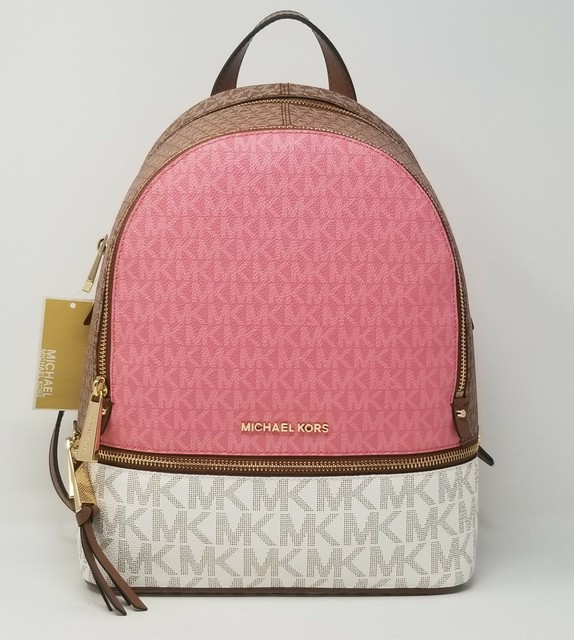 rhea medium rose studded leather backpack