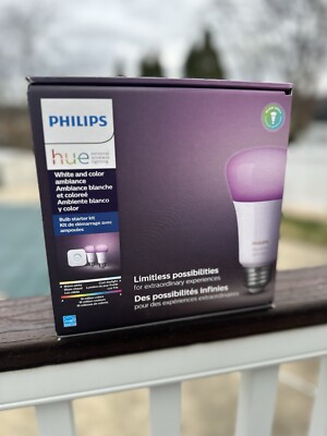 Philips Hue 60-Watt EQ A19 MULTICOLOR E26 Dimmable Smart LED Starter Kit - NEW!!