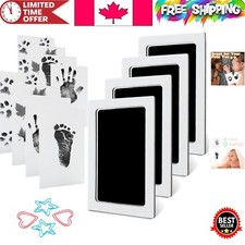 Inkless Baby Handprint  Footprint Kit - 4 Non-Toxic Pads  Imprint Cards