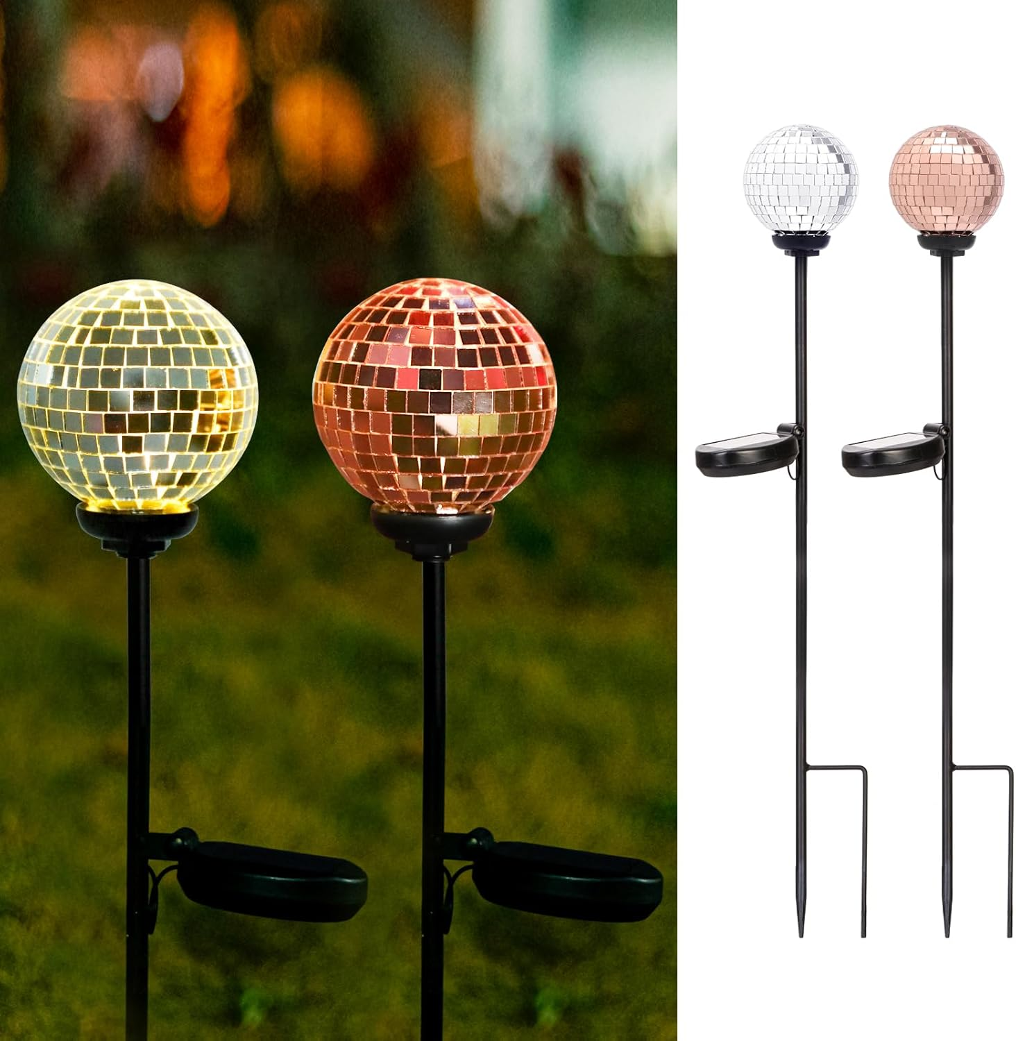 Mosaic Solar LED Garden Lights Waterproof Outdoor Pathway Decor