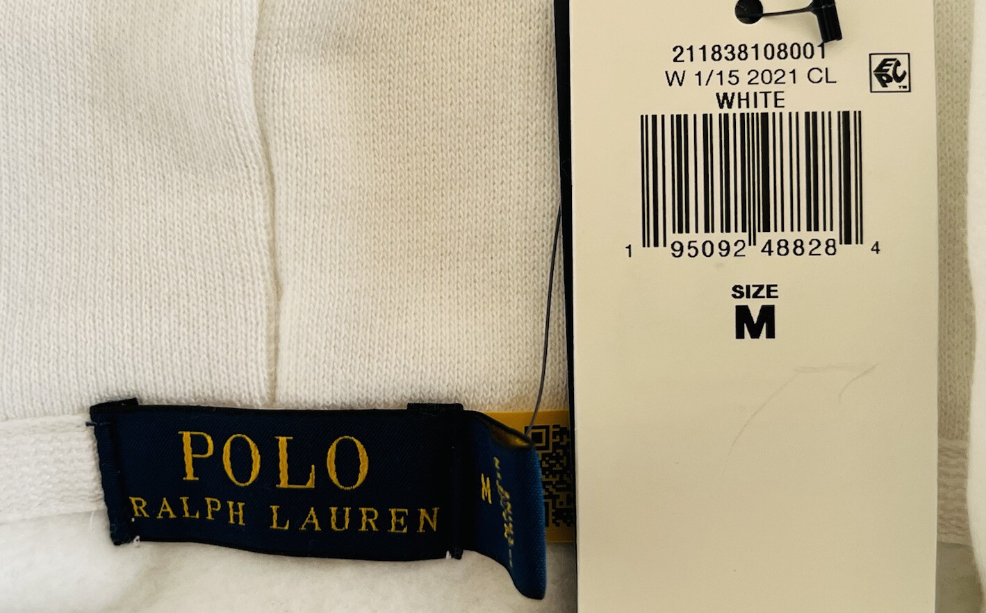 polo ralph lauren collegiate logo hoodie in white