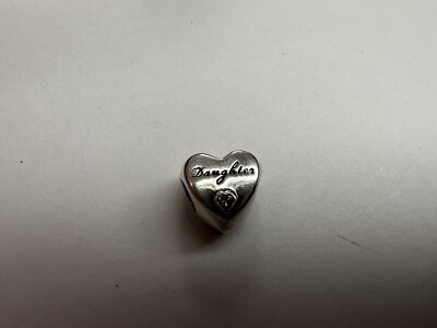 Authentic Pandora Sterling Silver Daughter's Love Charm Heart