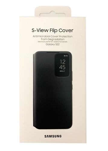 SAMSUNG GALAXY S22 S-VIEW FLIP COVER SMART CLEAR VIEW CASE - BLACK - Picture 2 of 5