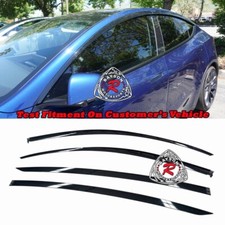 Fits 20-26 Tesla Model Y Side Window Rain Guard Visors Tinted