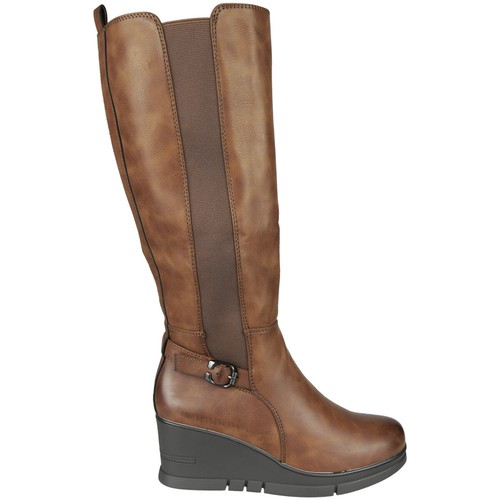 Stivali zeppa scarpe donna elasticizzati plateau zip comodi biker rider foderati donna tg - Foto 24 di 25