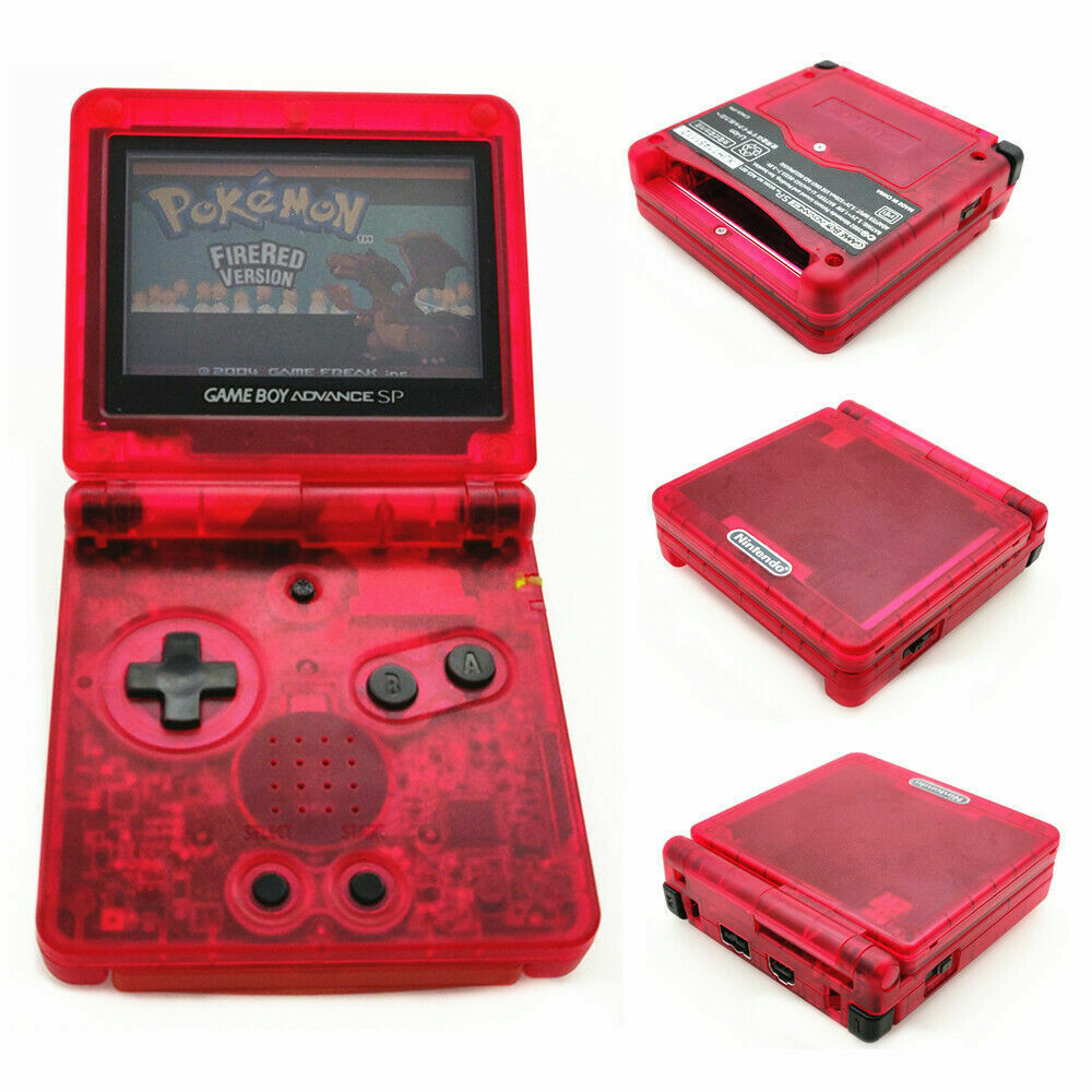 Nintendo Game Boy Advance Transparent Red Game Console With Backlit Sc