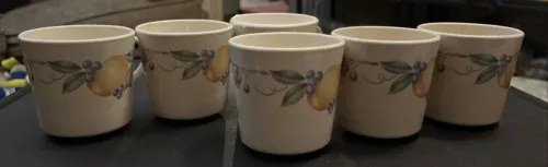 Vtg Corelle Abundance Pattern Coffee Cups Mugs Set Of 6 Corning