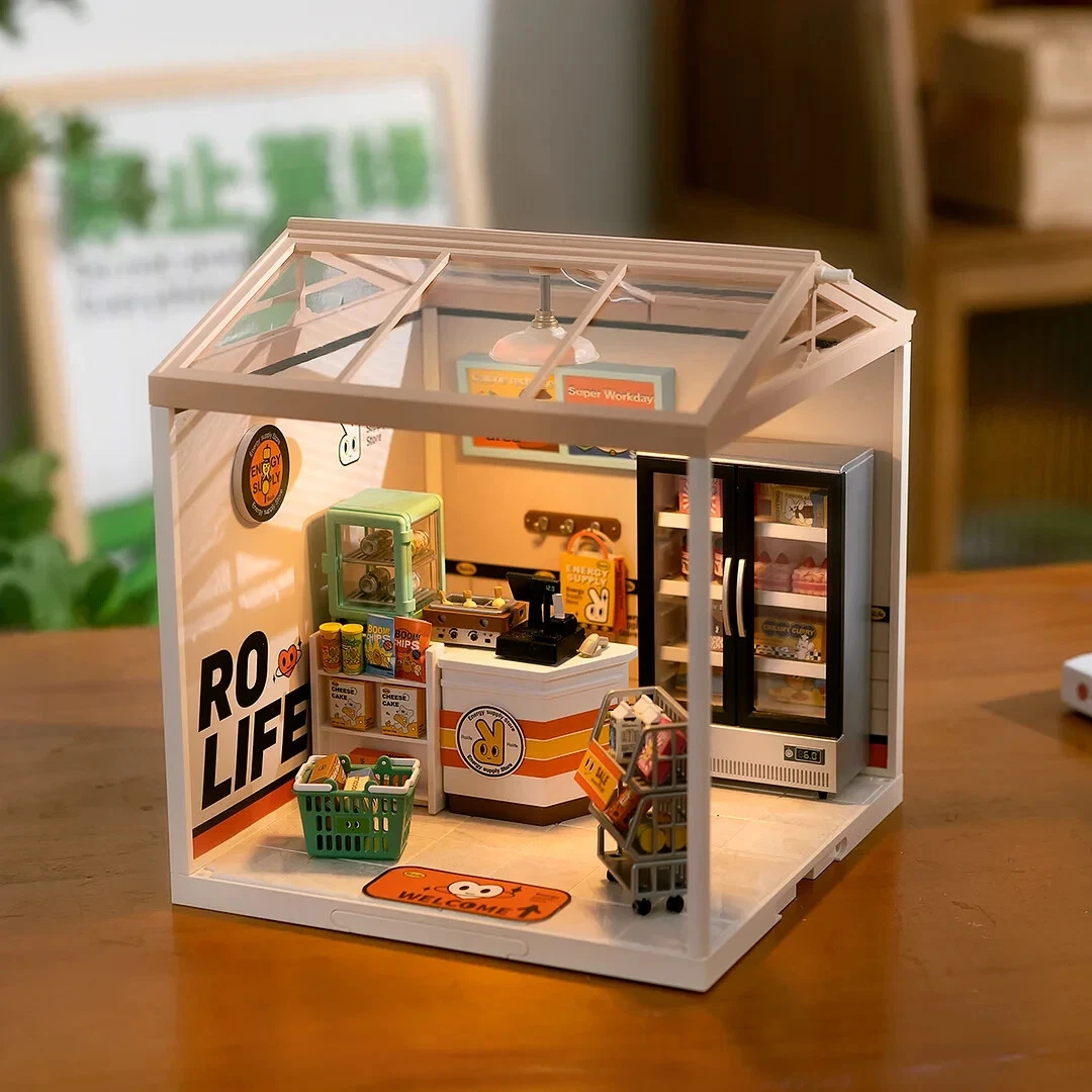 Rolife Super Creator Energy Supply Store Plastic DIY Miniature House Kit  Gifts