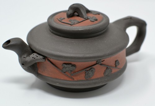 Chinese Yixing Zisha Plum Flower Small Tea Pot Two Colors Red Brown Clay Teapot - Picture 1 of 9