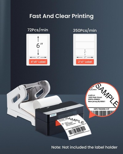 Portable 4x6 Thermal Shipping Label Printer - No Ink, Multi-Platform Compatible - Picture 9 of 9