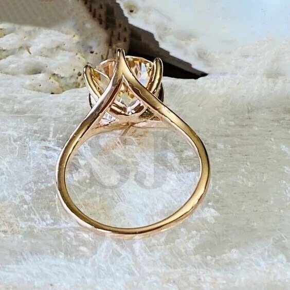 Anillo de diamantes champán tratados certificado de 11,00 quilates con montura de punta de plata 925 RARO Foto 4 de 4