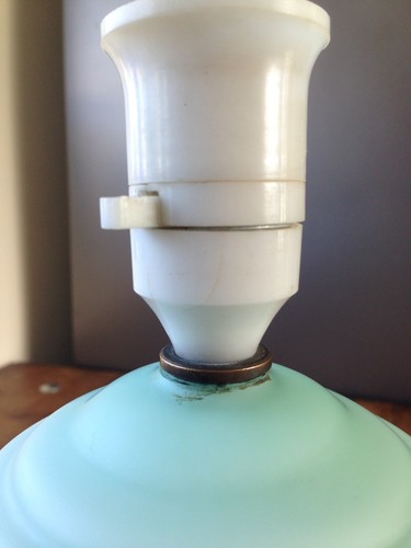 SUPERB ART DECO GREEN RIBBED EGG SATIN GLASS LAMP BASE STYLISH INTERIOR DESIGN - Picture 6 of 8