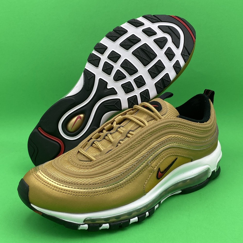 Nike Air Max 97 OG Gold Bullet in Varsity Red Men's Size 8 DM0028-700