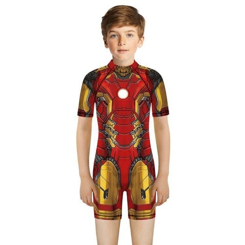 Children's Unisex 3D Printing One-Piece Swimsuit Short Sleeve Swimsuit Wetsuit - Picture 6 of 35