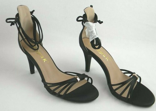 Allegra K High Heel Dressy Shoes Womens Size 6 Black Open Toe Strappy Brand New - Picture 2 of 12
