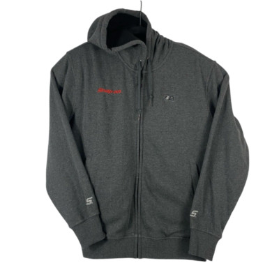 Snap On Tools Mens Gray Heated Jacket Full Zip Hooded