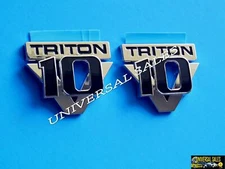 PAIR FORD V10 TRITON SUPER DUTY F-250 F3-50 F-450 EMBLEMS BADGES NEW 5C3Z16720AA