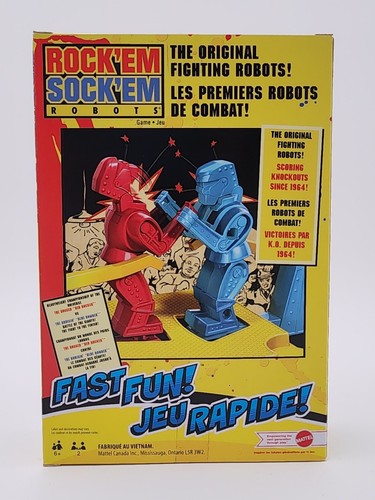 Mattel Games ROCKEM SOCKEM ROBOTS Retro Classic Toy Travel Small Size..New - Picture 2 of 10