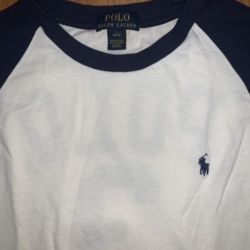 Polo Ralph Lauren Boys T Shirt Raglan Baseball Logo Back Slim fit Large 14 16 - Picture 5 of 6
