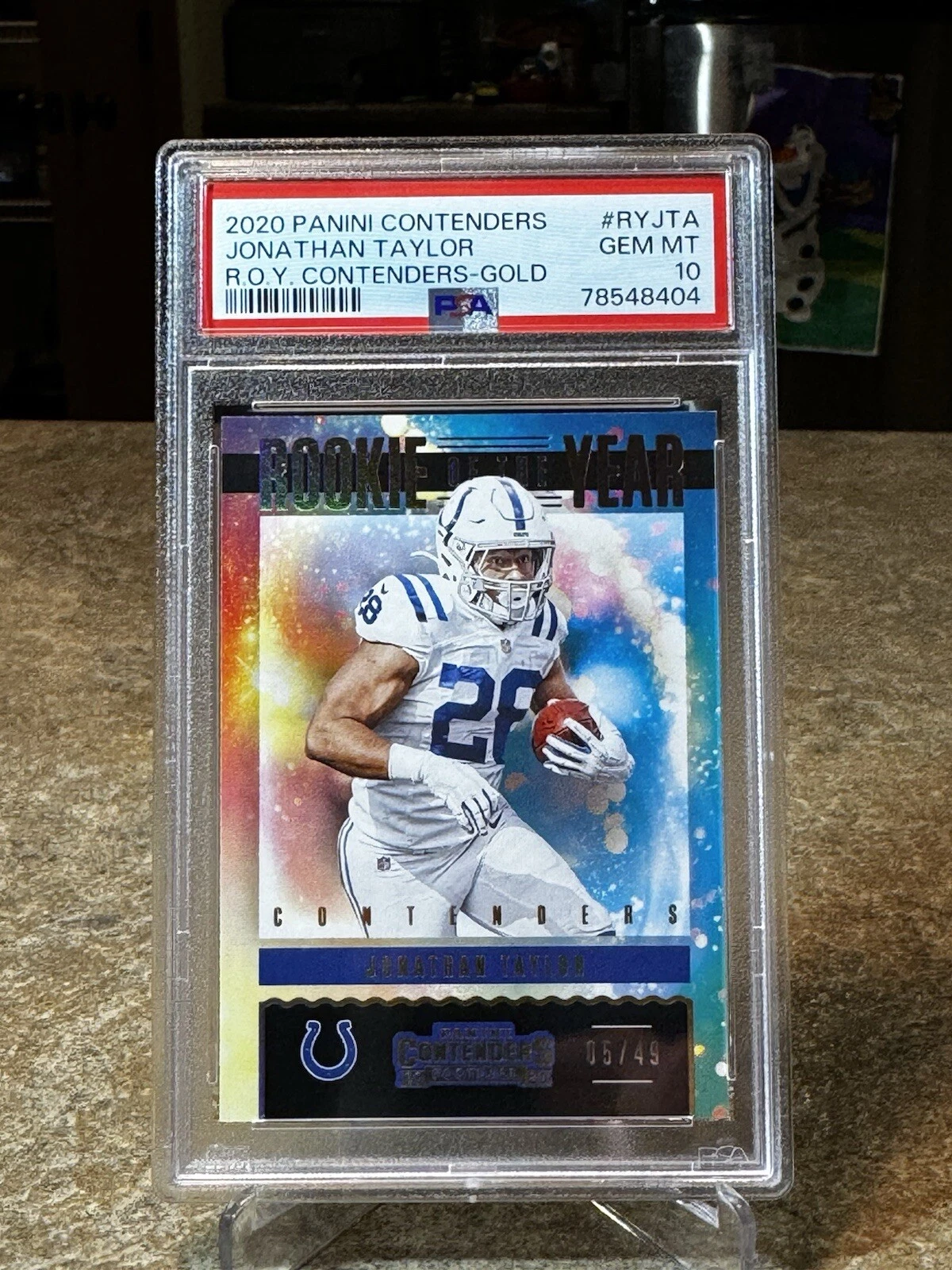 Jonathan Taylor Panini Contenders Rookie of the Year Contenders #RYJTA Gold
