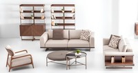 Moderne Sofagarnitur Dreisitzer Zweisitzer Set Luxus StoffmöBel Grau