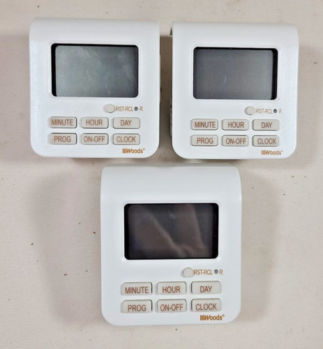 Lot of 3 - Woods #50008 Lamp & Small Appliance Timers