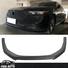 Fits 23-25 Honda Accord Sedan Front Bumper Lip V3 Style Matte Black Spoiler ABS