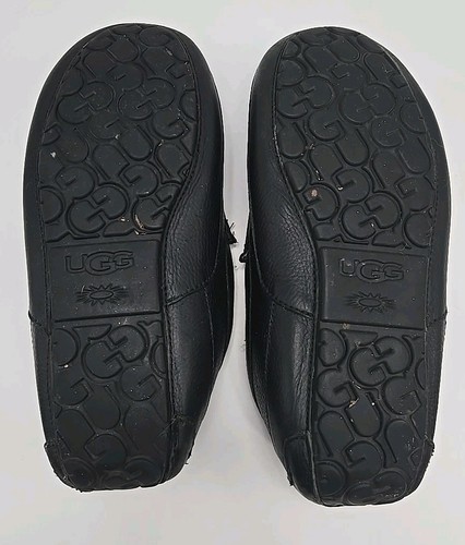 UGG Ascot Men’s Size 13 Black Leather Sheepskin Moccasin Loafer Slipper Comfort - Bild 13 von 13