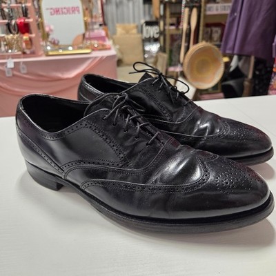 Bostonian Mens Black Leather Wingtip Brogue Oxford Dress 