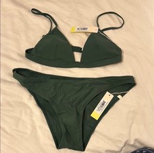 Summersalt Forest Green Triangle Bikini Set s...