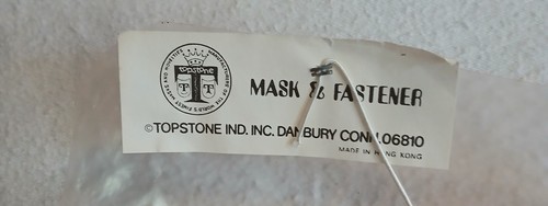 1960's Topstone Clear Men's Mask With Tag - Picture 3 of 3