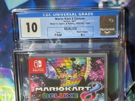 NEW SEALED ENCASED 2017 SWITCH MARIO KART 8 DELUXE CGC Graded 10 Y-Fold A++ GEM