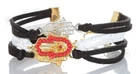 Black-White-Black 3 STRING Bracelet Kabbalah Mix pendent Hamsa Lucky Charm