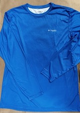 Columbia Performance PFG Omni-Shade Blue Long Sleeve Shirt Mens Large NWT SPF