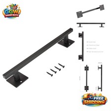 Durable 12 Inch Iron Sliding Door Handle - Rustic Square Design, Easy Install