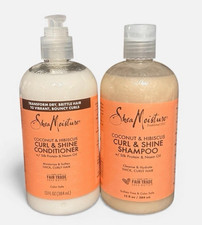 Shea Moisture Coconut  Hibiscus Curl  Shine Shampoo and Conditioner  2pc Set 