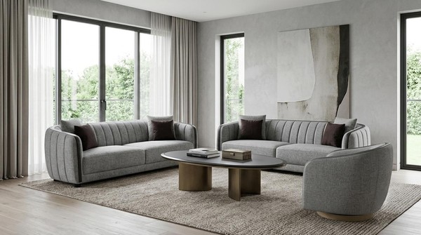 Wohnzimmer Set 3-Sitzer Couchtisch Modern Komfortabel Robust-image