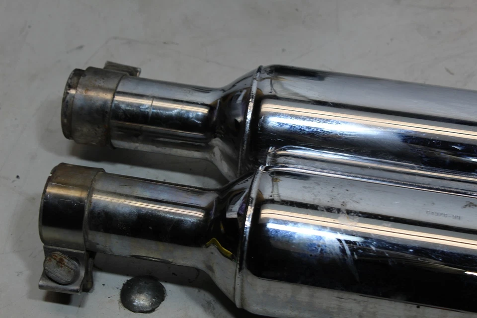 Juego de silenciador de escape recortado Road King Touring 95-16 Harley OEM solo todo terreno Foto 3 de 4