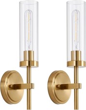 Hardwired Gold Wall Sconces Set of 2 Modern Bathroom Sconces Wall Lighting