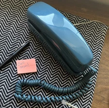 Phone Pac Tel Corded Vintage Teal Push Button Table Wall Mount Landline Call